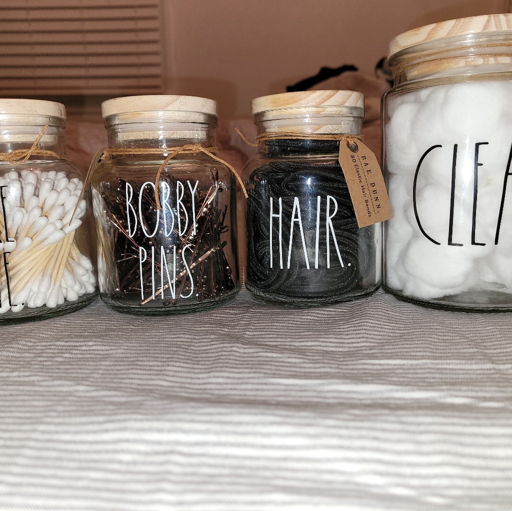 COPY - Rae dunn bathroom jars hair ties bundle